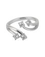 Carlton London Rhodium Plated Silver Toned Cz Studded Adjustable Contemporary Finger Ring For Women Discount