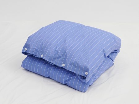 Percale Double Duvet Clear Blue Stripes Discount