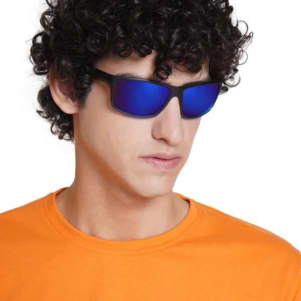 Carlton London Black & Blue Toned Uv Protected Sports Sunglasses For Men Online