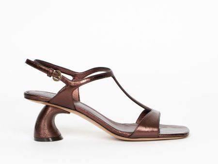 Leather Heeled Sandals Copper Hot on Sale