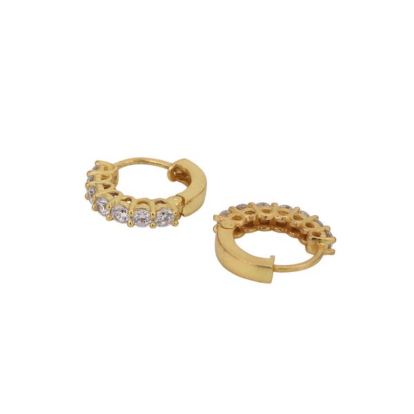 Carlton London Gold Plated Cz Studded Hoop Earring For Women Online Hot Sale