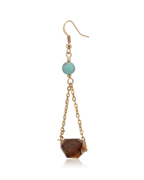 Carlton London Gold Plated Contemporary Drop Earring With Dangling Beads For Women Online Sale