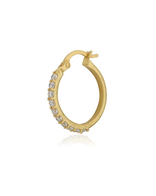 Carlton London Gold Plated Cz Circular Hoop Earring For Women Online