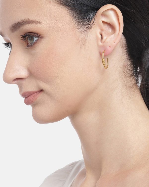 Carlton London 18Kt Gold Plated Half Hoop Earring Hot on Sale