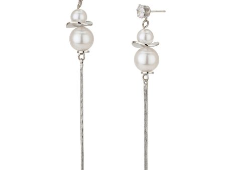 Carlton London Rhodium Plated White Pearl Spherical Drop Earring For Women Online now