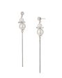 Carlton London Rhodium Plated White Pearl Spherical Drop Earring For Women Online now