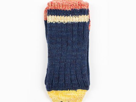 EK-1364 Ivy Rainbowy Happy Heel Socks Navy Fashion