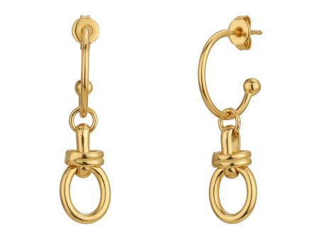 18Kt Gold Plated Contemporary Fancy Half Hoop Earring Online now