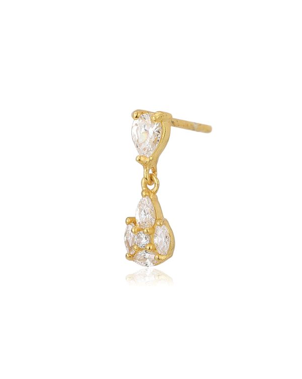 Carlton London Gold Plated Cz Teardrop Drop Earring For Women For Sale