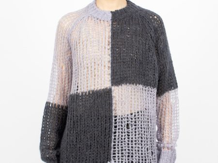 Loose Knit Mohair Jumper Purple Grey Online