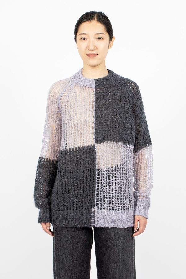 Loose Knit Mohair Jumper Purple Grey Online