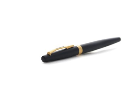 Carlton London Matte Black Metal Pen with Satin Gold-Plated Accents For Discount