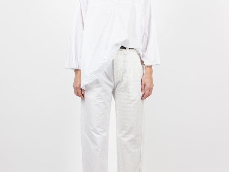 Washed Cotton Straight Leg Pant White Fashion