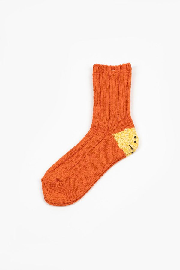 EK-1582 Ivy Rainbowy Happy Heel Socks Orange For Sale