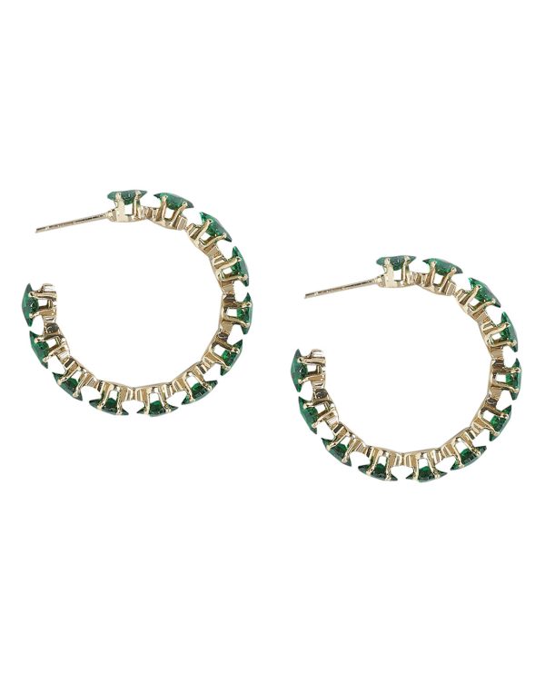 Gold Plated With Cz Stylish Half Hoop Earring For Women Online Sale