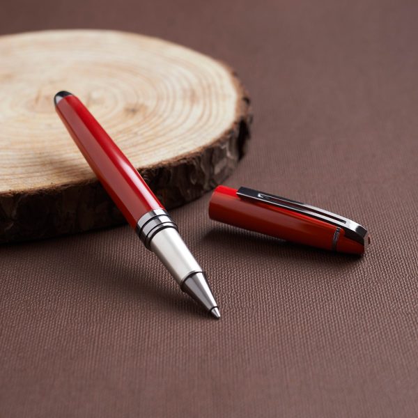 Carlton London Red Gun Metal Pen - Elegant Fusion of Style and Precision Hot on Sale