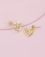 Gold Plated With Cz Heart Stud Earring For Women Discount