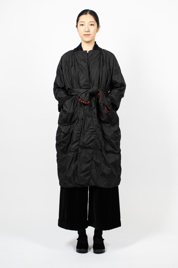 Quilted Reversible Coat Black Red Supply