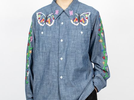 One-Up Shirt Chambray Embroidery Online Hot Sale