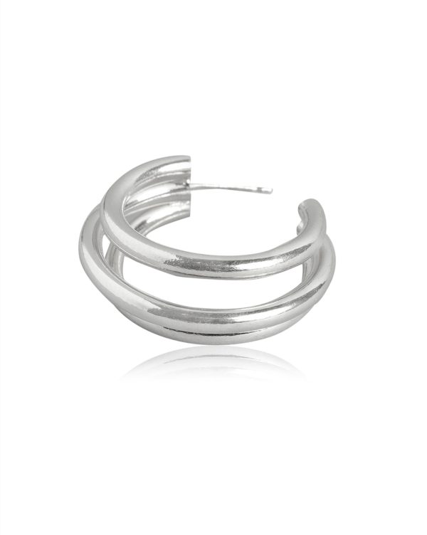 Rhodium Plated Stylish Half Hoop Earring For Women Cheap