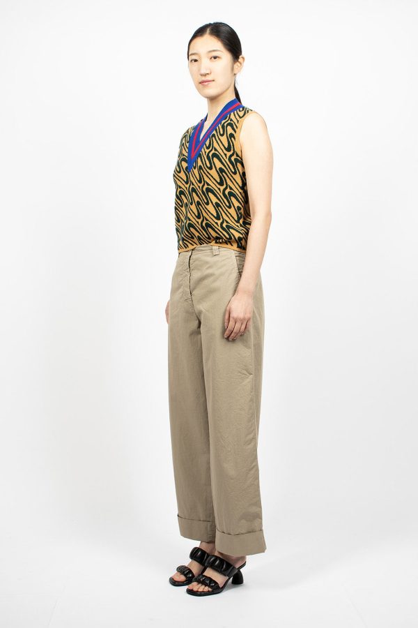 Cuffed Trousers Beige Fashion