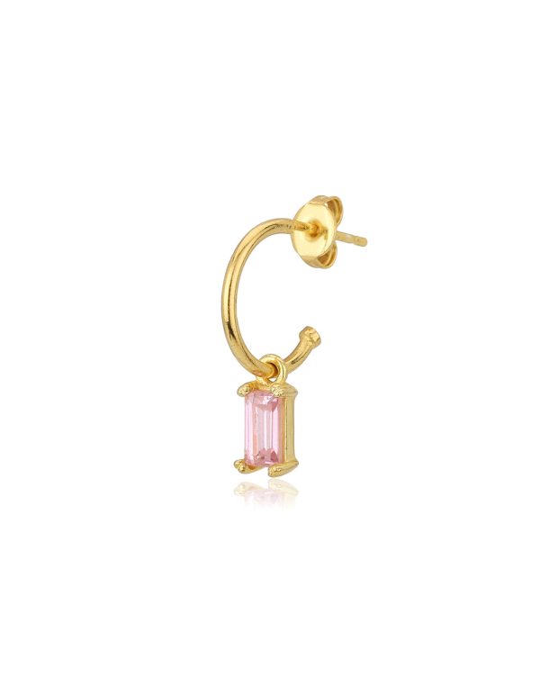 Carlton London Gold Plated Cz Half Hoop Earring For Women Sale