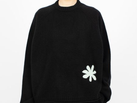 Flower Bigger Sweater Black Discount