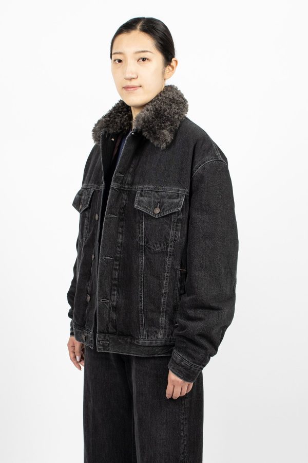 Padded Denim Jacket Black on Sale