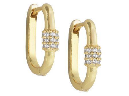 18Kt Gold Plated With Cz Stylish Hoop Earring For Women Hot on Sale