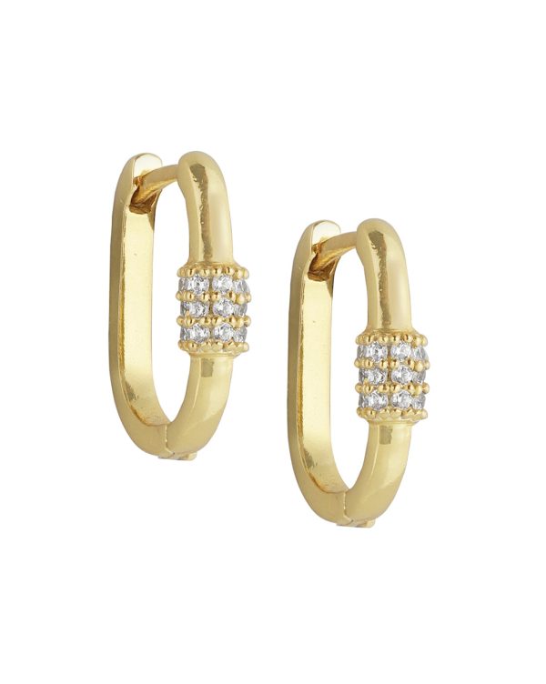 18Kt Gold Plated With Cz Stylish Hoop Earring For Women Hot on Sale