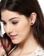 Carlton London Gold Plated Maroon Stone Circular Stud Earring For Women Cheap