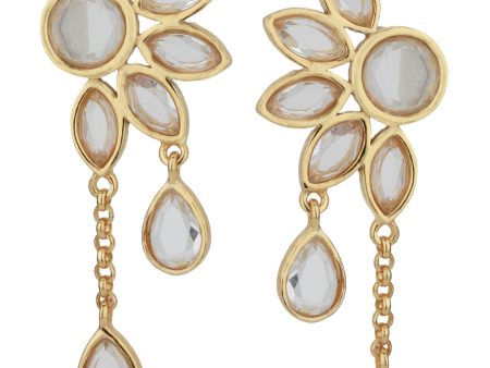 Carlton London Gold Plated Cz Floral Drop Earring For Women Supply