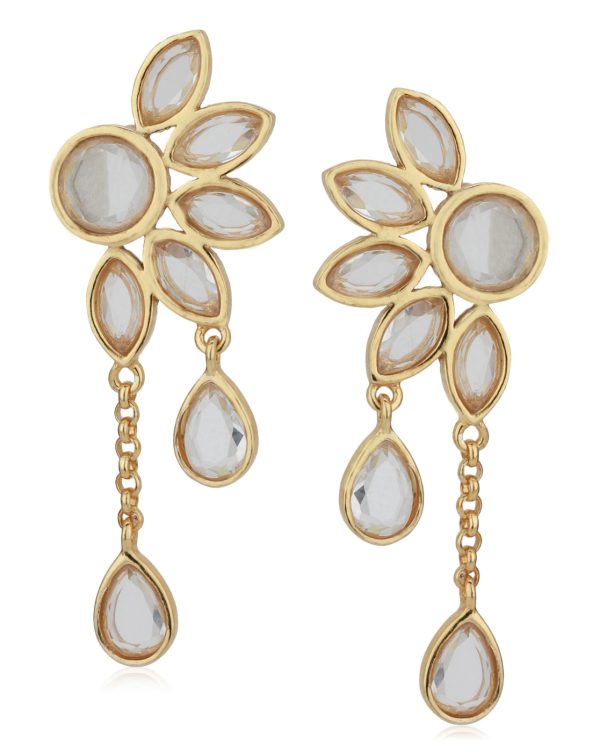 Carlton London Gold Plated Cz Floral Drop Earring For Women Supply