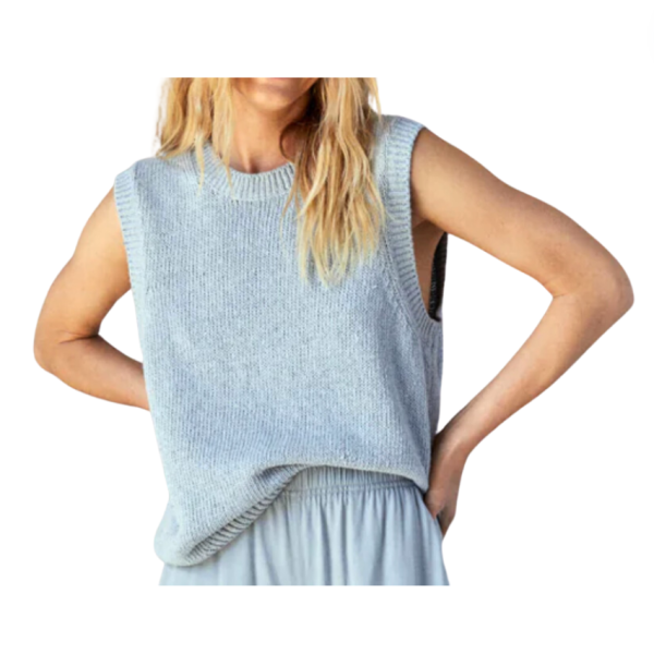 Crescent Knit Tank For Cheap