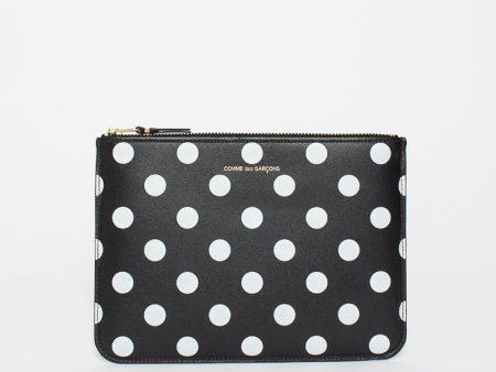 SA5100PD Black Leather Polka Dot Pouch For Sale