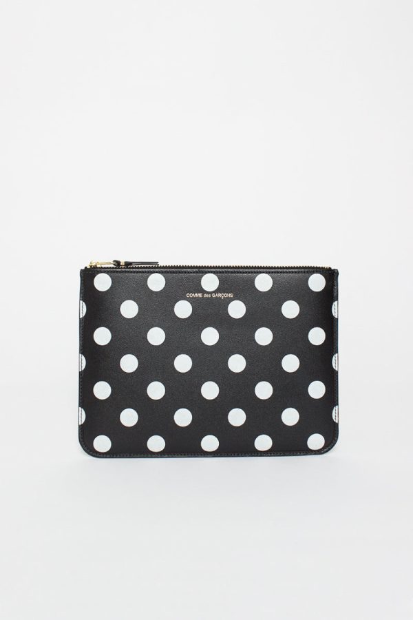 SA5100PD Black Leather Polka Dot Pouch For Sale