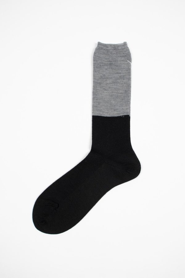 ANP-92M Two Tone Rib Sock Black Grey For Sale