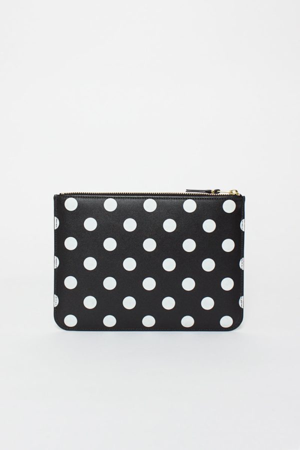 SA5100PD Black Leather Polka Dot Pouch For Sale