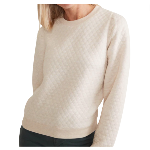 Marine Layer Corbet Quilted Puff Sleeve Crewneck For Discount