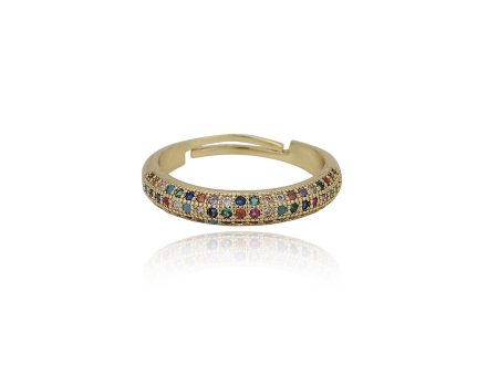 Carlton London Gold Plated Cz Studded Adjustable Finger Ring For Women Fashion