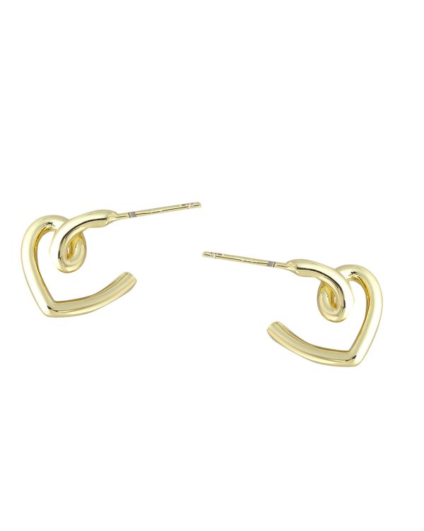 Gold Plated With Cz Heart Stud Earring For Women Discount