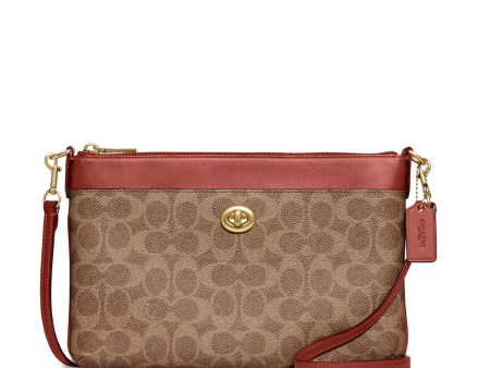 Coach Signature Coated Canvas Polly Crossbody - Tan Rust For Discount