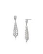 Premium Cz With Rhodium Plated Contemporary Drop Earring Online Hot Sale