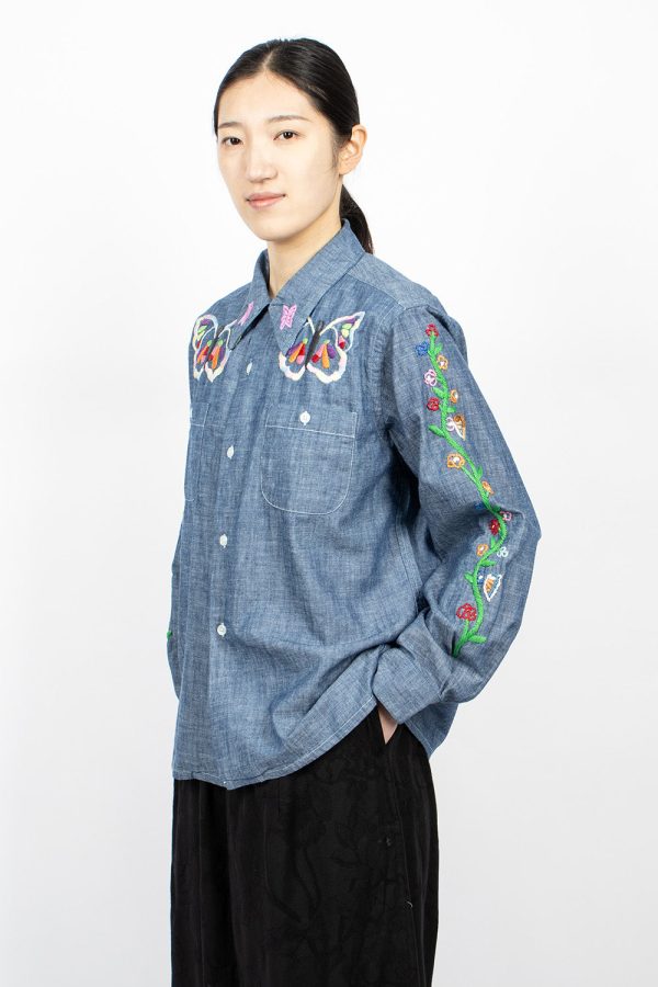 One-Up Shirt Chambray Embroidery Online Hot Sale