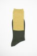 ANP-92M Two Tone Rib Sock Khaki Cream Hot on Sale