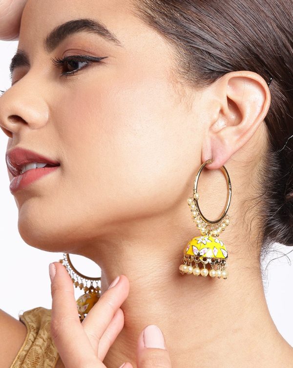 Gold Plated Kundan Pearl Jhumka Earring For Women Online