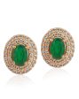 Carlton London Gold Plated Green Stone Cz Stud Earring For Women Online Hot Sale