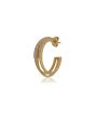 Carlton London Gold Plated Cz Circular Half Hoop Earring For Women For Cheap