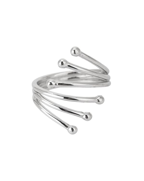 Carlton London Rhodium Plated Silver Toned Adjustable Contemporary Finger Ring For Women Online