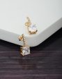 Carlton London Gold Plated Cz Square Drop Earring For Women Online